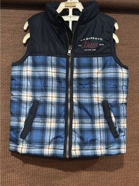 G.H. Bass & Co. Blue Plaid Quilted Kids Vest